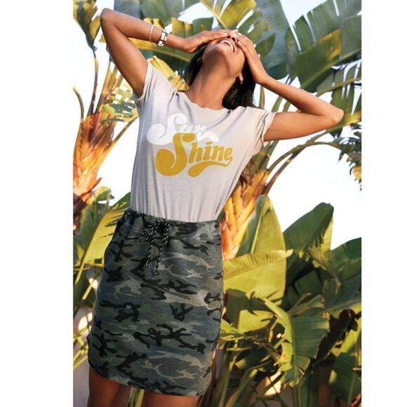 Sundry Saturday Green Camo 90s Drawstring  Mini Skater Streetwear Skirt … - Picture 1 of 13